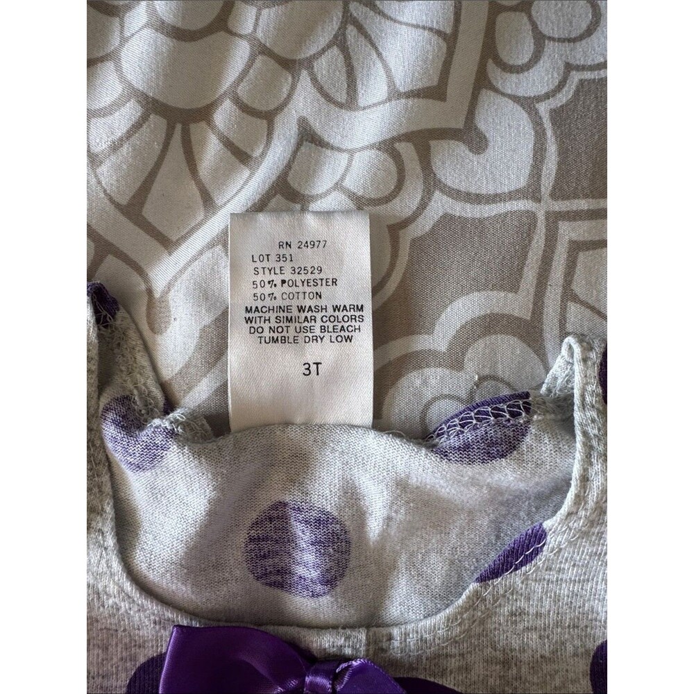 Girls Purple Polka Dot Tunic & Purple Legging Set - Picture 3 of 10